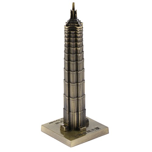 petsola 20 cm Vintage Metall Modell Shanghai Turm Bronze Statue Wahrzeichen Wohnkultur - Shanghai Jin Mao Turm, 10 cm von petsola