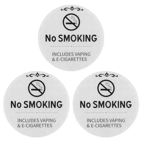 3St Schild Rauchen Verboten für Unternehmen, 15cm Rund Acryl Schilder Rauchen Verboten Schild Kein Rauchen für Unternehmen Büro Zuhause Industriebereiche von PEUTIER
