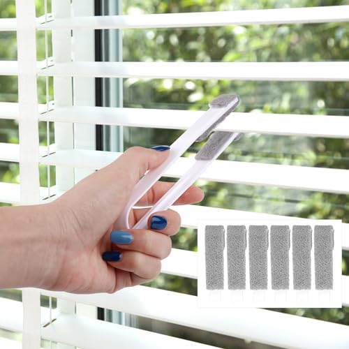 Fensterreiniger Werkzeug mit 6 Bürsten, Jalousien Reiniger Waschgeräte-Staubwedelbürste für Fensterläden Lüftungsschlitze Deckenventilatoren Klimaanlagen von PEUTIER