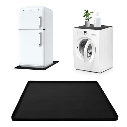 Kühlschrankmatte, 60 x 60cm Mini Silikonmatte Kühlschrank mit Erhöhtem Rand Waschbar Unter der Kühlschrank-Abtropfschale Multifunktional Kühlschrank-Bodenschutz Pads Verhindert Wasserlecks von PEUTIER