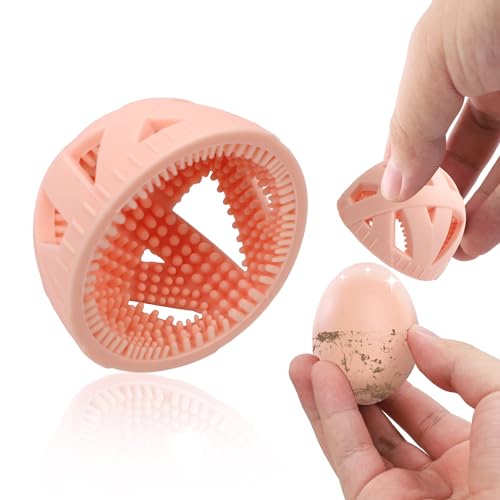 Reinigungsbürste für Eier aus Silikon, Eierschrubber Wiederverwendbar Eier Bürste Silicone Egg Cleaning Brush mit Dichten Flexiblen Borsten Küchenwerkzeug für Zuhause Bauernhof (Rosa) von PEUTIER