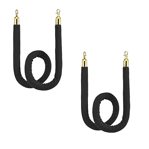 Absperrseil Schwarze VIP-Samtseile für Partys, hängendes Seil mit Chromhaken, Sicherheitsbarrieren, Seile für Massenkontrolle, schwarz, 0,6 m, 0,9 m, 1 m, 1,5 m, 1,85 m, 2 m (Color : Gold, Size : 20 von PEYNIR