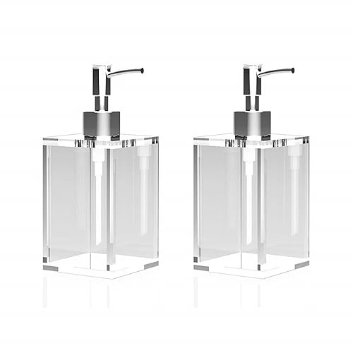 PEYNIR 500 ml Acryl-Shampoo-Pumpe, transparent, nachfüllbarer Spender, Pumpflasche, Flasche, Glasspender, Hand-Badezimmer-Seifenbehälter (2 Stück) von PEYNIR
