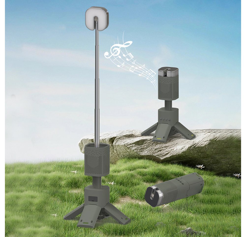PFCTART LED Außen-Stehlampe Outdoor Camping Lights Camping Laterne Wiederaufladbar mit 14000mAH, Mit Bluetooth-Audiofunktion, LED fest integriert, Adsorbierbare dehnbare Notlichter für Stromausfälle/Wandern/Camping von PFCTART