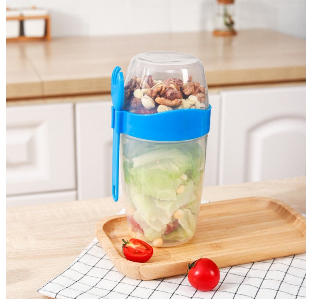 PFCTART Salatschüssel Tragbarer Salatbehälter für Gemüse und Obst, Reisebecher mit Snack-Schüsse von PFCTART