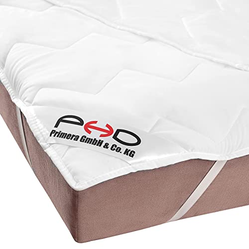 PHD Primera Matratzenschoner 100x200 cm auch für hohe Matratzen. 60°C waschbar für mehr Hygiene im Bett. Gestepptes Unterbett auch für Boxspringbetten, Topper und Wasserbetten Weiß von PHD Primera
