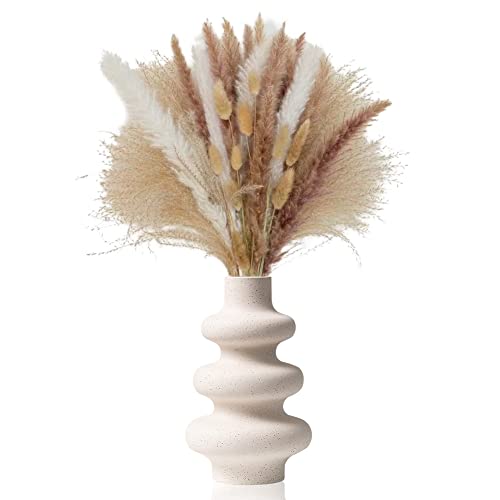 Pampasgras mattierte weiße Vase, perforierte Trockenblumenvase, Moderne dekorative Donut-Spiralvase, Hochzeitseinzugsgeschenk von PHIEZC