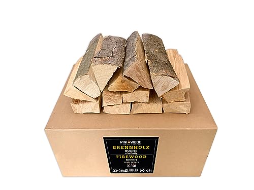 PINI Brennholz ofenfertig Buche 30 Kg ca. 25 cm für Kamin Grill Feuerschale Pizzaofen Smoker von PINI