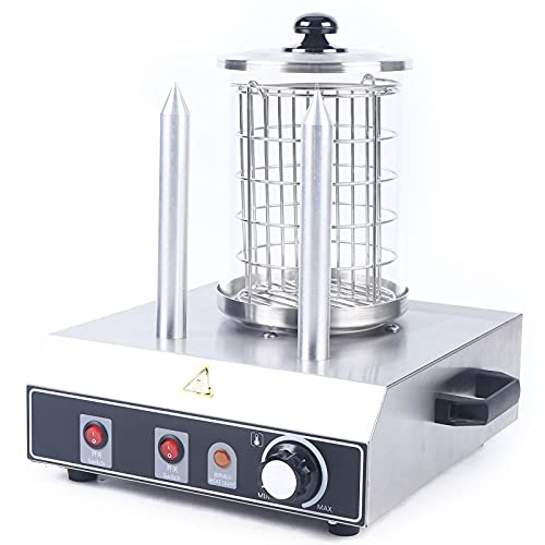 PIOJNYEN Edelstahl Profi Hot Dog Maker Gerät mit 2 Heizspieße Hot-Dog Maschine mit Abnehmbaren Wärmebehälter Würstchenwärmer von PIOJNYEN