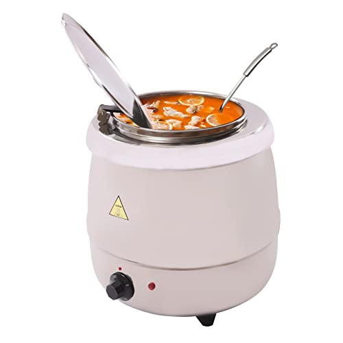 Suppenkessel Suppentopf 10 Liter Elektrischer Buffet-Wärmer 35°C bis 80°C ideal für Suppe, Glühwein oder Apfelwein, Chili, Brei oder Bohnen Silber von PIOJNYEN