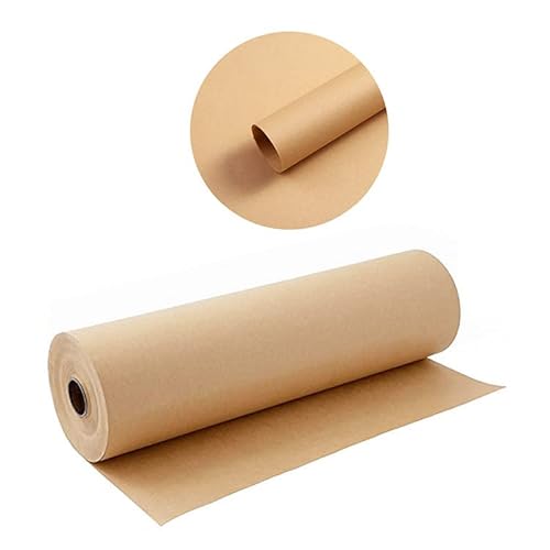 PIQIUQIU Braun Kraftpapier - Natürliches Recyclingpapier, Kraftpapier Rolle Ideal für Kunsthandwerk, Geschenkverpackungen, Post, Versand - 30.5 cm x 30 m von PIQIUQIU