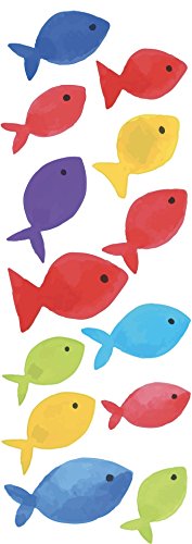 Plage Peces Multicolores Deko Wandaufkleber mehrfarbiger Fisch, Vinyl, Colorful, 68 x 0.1 x 24 cm von Plage