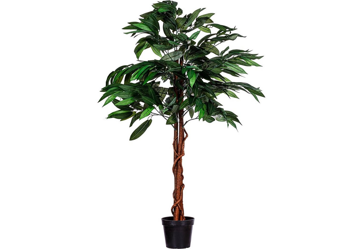 Kunstbaum Künstlicher Mangobaum Kunstpflanze Dekobaum Mangobaum, PLANTASIA, Höhe 120,00 cm, 180 cm oder 120 cm, Echtholzstamm, Größenwahl von PLANTASIA