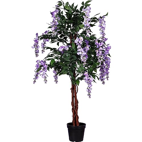 PLANTASIA Kunstpflanze Wisteria Baum Violett 120 cm von PLANTASIA
