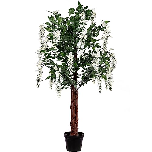 PLANTASIA Kunstpflanze Wisteria Baum Creme 120 cm von PLANTASIA