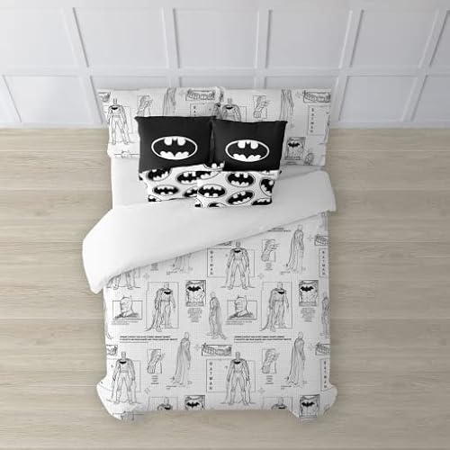 Belum Batman Bettbezug | Bettbezug Modell Batman Features | Bettbezug mit Knöpfen | Bettbezug 100% Baumwolle | hochwertiger Bettbezug | Bettbezug (Bett 80 cm (140 x 200 cm) von BL BELUM