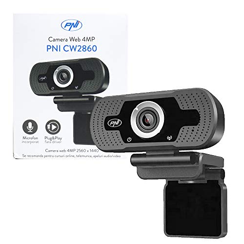 PNI Webcam CW2860 Full HD 4 MP, USB, Clip-On, eingebautes Mikrofon von PNI