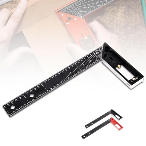 2024 New Multi-Angle Measuring Ruler-High Quality Professional Measuring Tool, 45/90 Degree Multifunctional Right Angle Ruler for Precise Measuring (Black) von POCHY