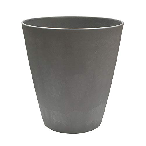 Poetic - Runder Blumenkübel - Für den Innenbereich - Stöpsel mit Überlauf - Aus robustem Kunststoff - Farbe Zement - 5 Jahre Garantie - 7 Liter - Ø23,7 x H25,8 cm von POETIC