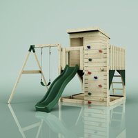 Spielturm Alma aus Holz in Grün, - Grün - Polarplay von POLARPLAY