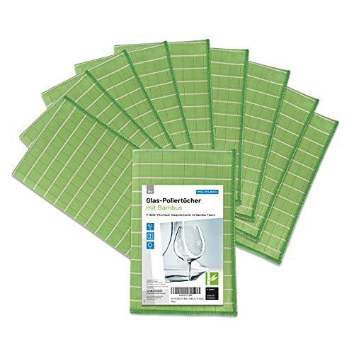 POLYCLEAN 10x Glasreinigungstuch – Microfasertuch mit Bambusfasern – Fenstertuch für Glas und Scheiben (60x40 cm) von POLYCLEAN