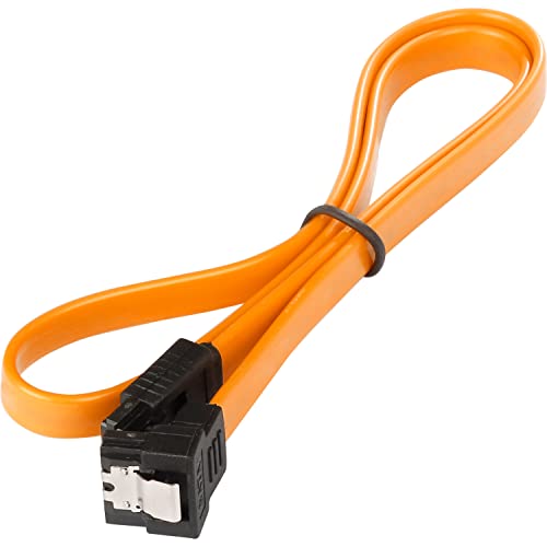 POPPSTAR 1x SATA Kabel SSD/HDD (0,5m SSD Datenkabel/SATA 3 Kabel SSD, gerade Stecker auf gewinkelt) bis zu 6 Gbit/s, orange von POPPSTAR