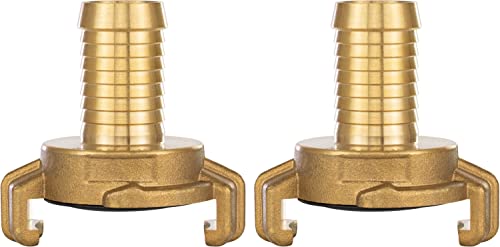 Poppstar 2er-Set Messing Schlauchverbinder 3/4 Zoll Tülle (System Geka Schnellkupplung 3/4 Zoll Schlauchtülle), für 19mm Schlauch-Innendurchmesser von POPPSTAR