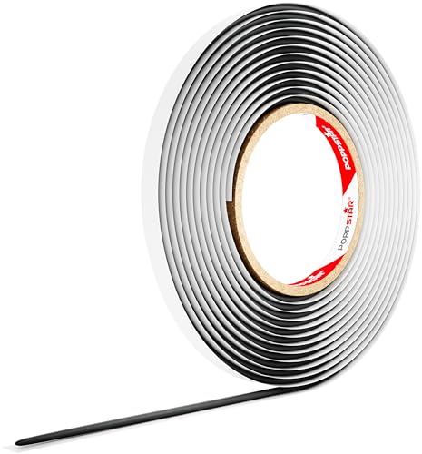 Poppstar Butylrundschnur Klebeband (5 m x 4 mm) Dichtband selbstklebend, rund, Farbe schwarz von POPPSTAR