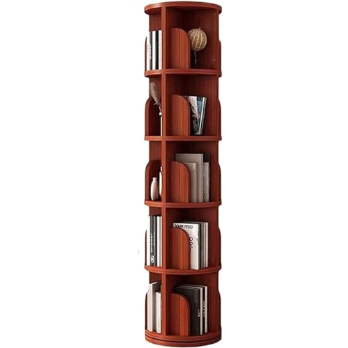 POSEDWRA Drehbares Bücherregal aus massivem Holz mit 360-Grad-Bücherregal, minimalistisches Zuhause, Schlafzimmer, universelles Bücherregal, mehrschichtiges Bücherregal von POSEDWRA