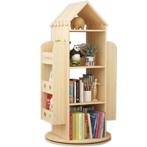 POSEDWRA Kreatives, drehbares Bücherregal aus massivem Holz für den Heimgebrauch, vom Boden bis zur Decke, Spielzeugaufbewahrung, Studenten-Bücherregal, Lagerregal von POSEDWRA