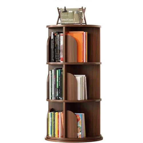 POSEDWRA Massivholz-drehbares Bücherregal und Bücherregal, minimalistisches Haushalts-Universal-Bücherregal, mehrschichtiges Bücherregal, drehbar von POSEDWRA
