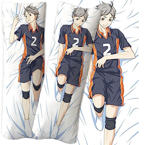 POWERFY Haiky-uu!! Anime Kissenbezüge, Weiche Resistent Dakimakura Zierkissenbezug, Gemütlich Soft Elastisch Umarmungskissen Fall-Multicolor 16||50 * 150cm von POWERFY