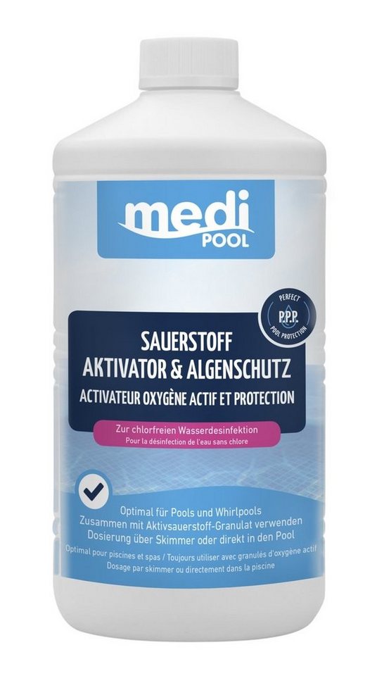 mediPOOL Poolpflege mediPOOL Sauerstoff Aktivator & Algenschutz 1 L, (Spar-Set) von mediPOOL