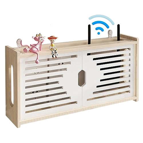 PPGE HOME Wand WLAN-Router Aufbewahrungsbox WiFi-Rack: Dekorative Wandmontage Ablagefläche, Platzsparende Lösung für Router, Kabel und Kleingeräte von PPGE HOME