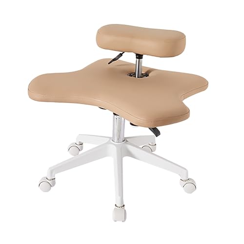 PQXQZ Kniestuhl, Ergonomischer Bürostuhl, Stuhl mit Gekreuzten Beinen für Computerarbeiter und Meditationsfanatiker (Color : Brown, Size : Handle Adjustment) von PQXQZ