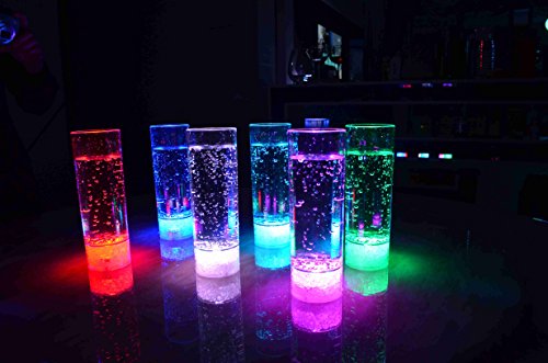 1x LED Longdrinkglas Party-Glas Geburtstag Hochzeit Kunststoffglas LED Trinkglas 400 ml Marke PRECORN von PRECORN