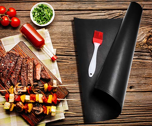 PRECORN Grillmatten Gasgrill Grillmatte 5er Set + Pinsel 40 x 33 cm Grill- und Backmatte Backpapier von PRECORN