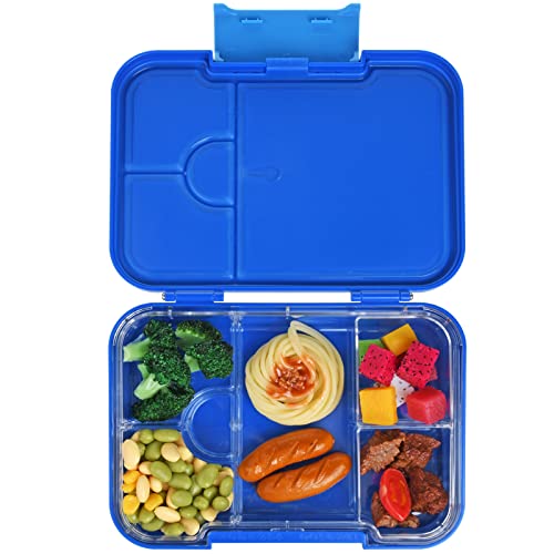 PRECORN Junior Kinder Lunchbox in blau Brotdose mit Fächern Snackbox Brotbox ideal für Schule Kindergarten oder Freizeit Box mit variablen Fächern Box to go von PRECORN