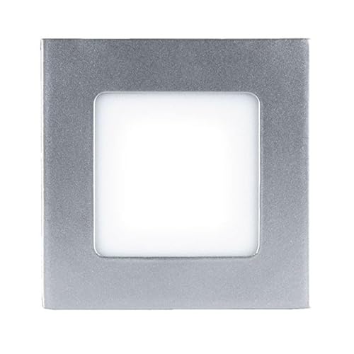 PRENDELUZ LED-Einbaustrahler, Chrom, matt, quadratisch, 6 W, 3000 K, 450 lm, Maße: 120 x 120 x 17 mm von PRENDELUZ