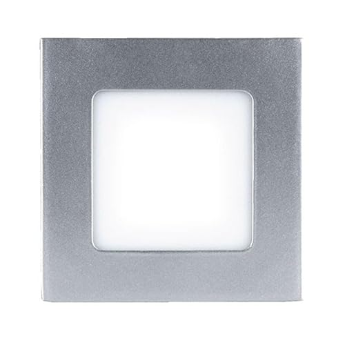 PRENDELUZ LED-Einbaustrahler, Chrom, matt, quadratisch, 6 W, 4500 K, 465 lm, Maße: 120 x 120 x 17 mm von PRENDELUZ