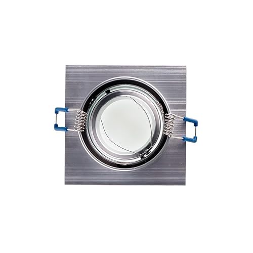 PRENDELUZ LED-Einbaustrahler, Nickel, quadratisch, schwenkbar, 50 mm, GU10 Sockel von PRENDELUZ