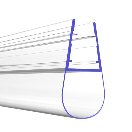 PRIOstahl Duschdichtung Dichtung mit Gummilippen Dichtungsprofil - 1 x Transparente Duschtürdichtung für Glasstärke: 8 mm Länge: 2 Meter Wasserabweiser für Duschtüren Glastüren Duschwand Bad von PRIOstahl