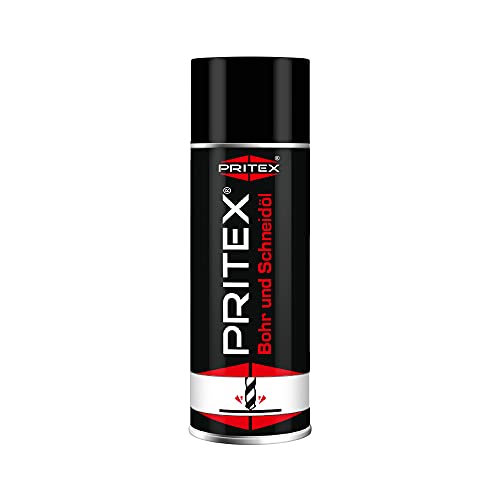 PRITEX – Bohr- und Schneidöl Spray 1 x 400 ml – Bohröl Kühlmittel mit guter Haftfähigkeit – Schmieröl mindert den Verschleiß & reduziert die Reibungskräfte beim Bohren, Drehen, Fräsen & Schneiden von PRITEX
