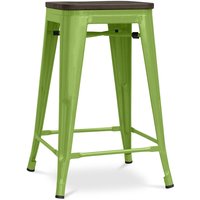 Privatefloor - Barhocker - Industriedesign - Holz & Stahl - 60cm -Stylix Light green - Stahl, Metall, Holz, Holz - Light green von PRIVATEFLOOR