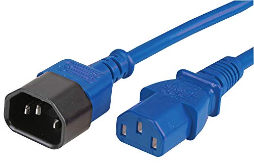 Pro Elec PELR0008 IEC Stecker C14 auf Buchse C13 Verlängerungskabel, blau, 1,5 m, 10 A, 250 V von Pro Elec