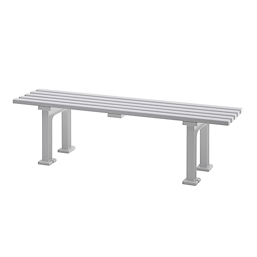 PROREGAL Gartenbank Kuba | 3-Sitzer | Weiß | HxBxT 42x150x37cm | Witterungs- & UV-beständiger Kunststoff | Parkbank Sitzbank Außenbereich Garten Balkon Terrasse von PROREGAL