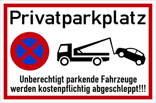 Prolac – 2x Privatparkplatz Abschleppen Schild - PVC Hartschaum 30x20cm - Robust & wetterbeständig - Einfache Anbringung - Klare Kommunikation - Ordnung & Exklusivität - Zuverlässige Parkplatzregelung von PROlac Beschriftungen