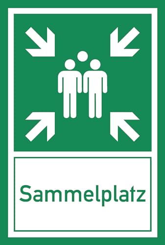 Prolac - 2 Stück Sammelplatz Schild - PVC Hartschaum 20x30cm, 3mm - Robust & wetterbeständig - Leichte Anbringung - Klar für Menschenansammlungen - Vielseitig einsetzbar von PROlac Beschriftungen