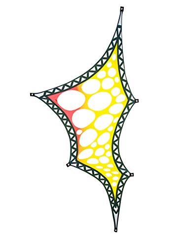PSYWORK Schwarzlicht Segel Spandex | Goa Space Star Two Right | 1,5 x 3m | UV-aktiv | Leuchtend | Wandtuch Wandbehang Stoff Neon Deko Party Tuch Tapestry Poster PSY Trippy von PSYWORK