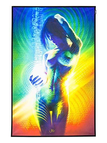 PSYWORK Schwarzlicht Stoffposter Neon | Prismatic | 0,45 x 0,7m | UV-aktiv | fluoreszierend | Wandbehang Stoffbanner Poster Wandbild Kunstdruck Dekobild Dekoration Wandteppich von PSYWORK
